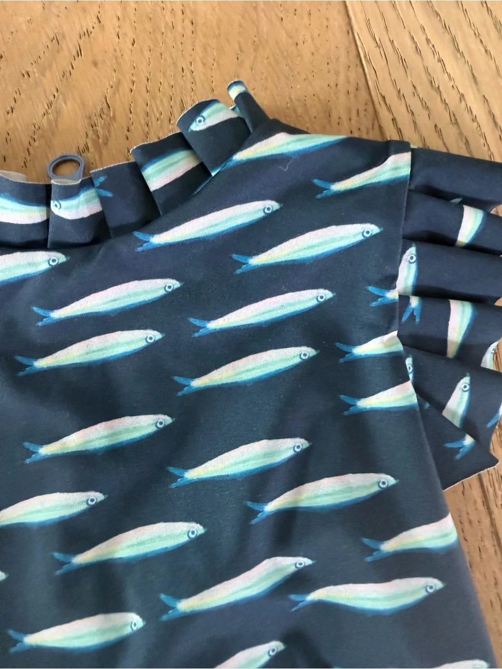 Pepita & Me Girls Toddler Size 2 Blue Sardine Fish Print One-Piece Swimsuit